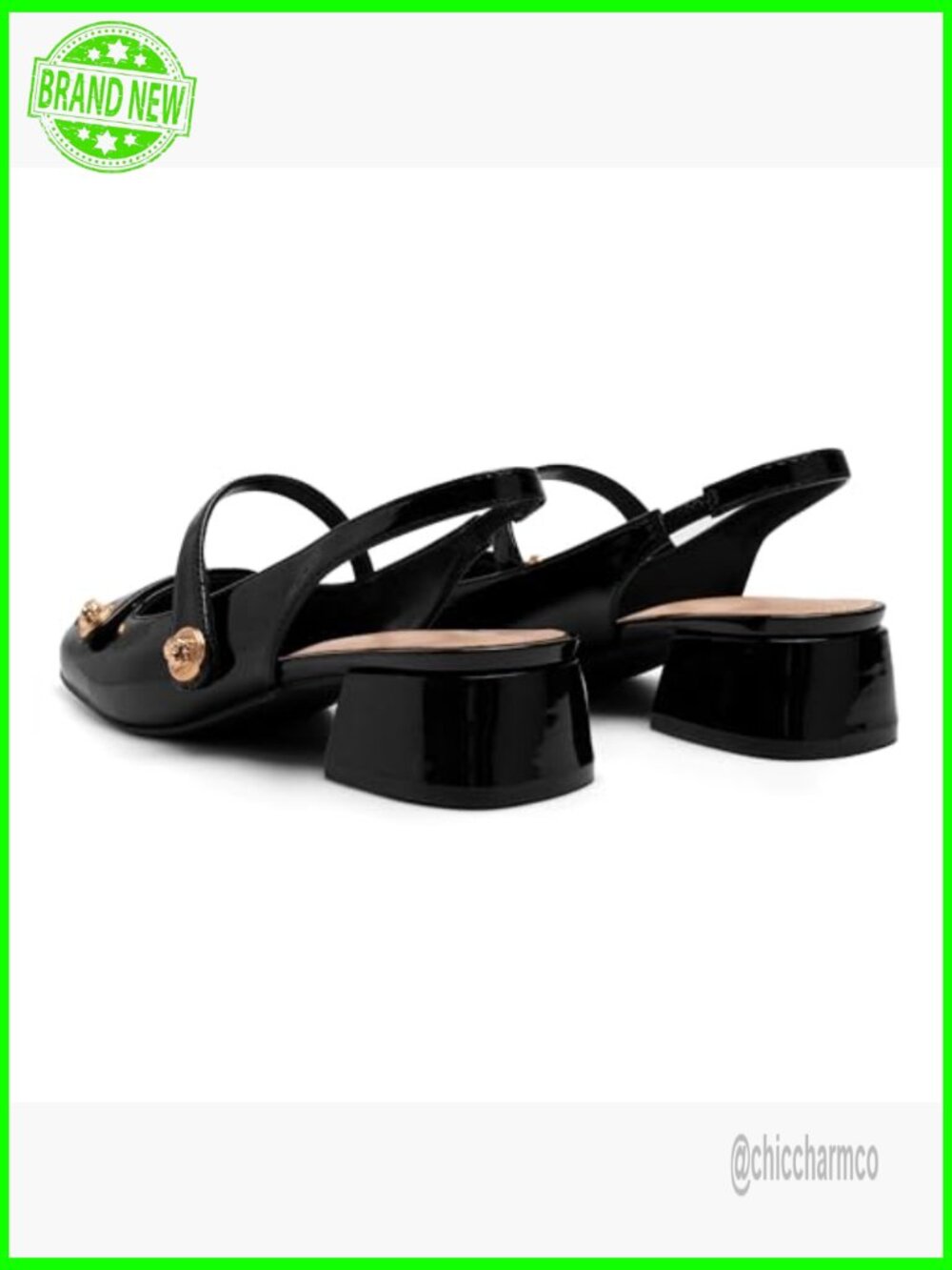 Low Block Heel Slingback Mary Jane Pumps Classic Office Dress Shoes - Picture 7 of 7